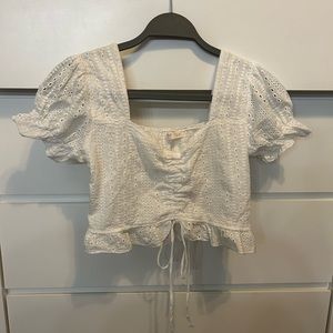White blouse crop top